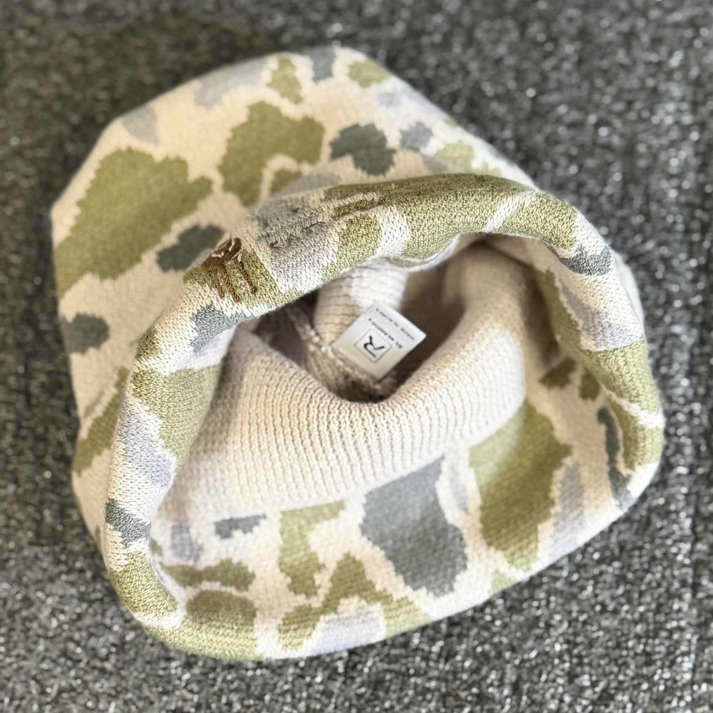 Legend Logo Richardson 126 Duck Camo Beanie Double-Layer Knit - GREEN.