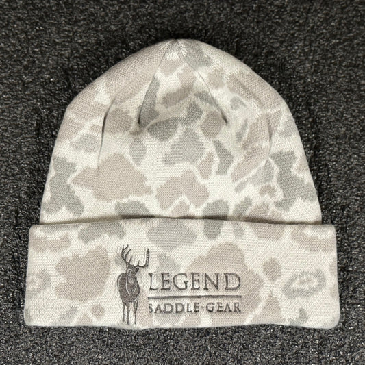 Legend Logo Richardson 126 Duck Camo Beanie Double-Layer Knit - WHITE.
