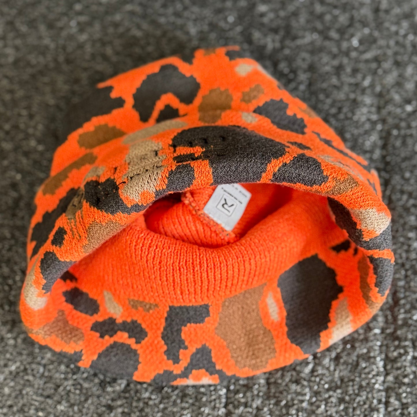 Legend Logo Richardson 126 Duck Camo Beanie Double-Layer Knit - ORANGE.