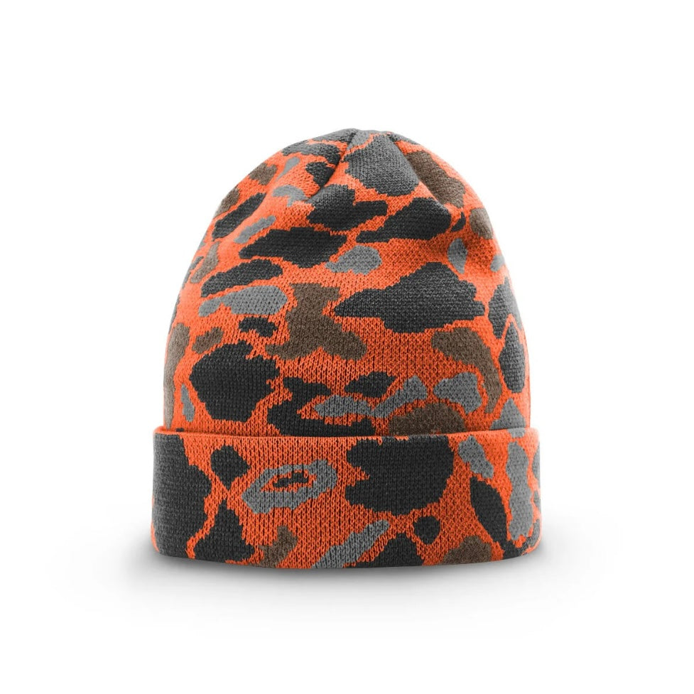 Legend Logo Richardson 126 Duck Camo Beanie Double-Layer Knit - ORANGE.