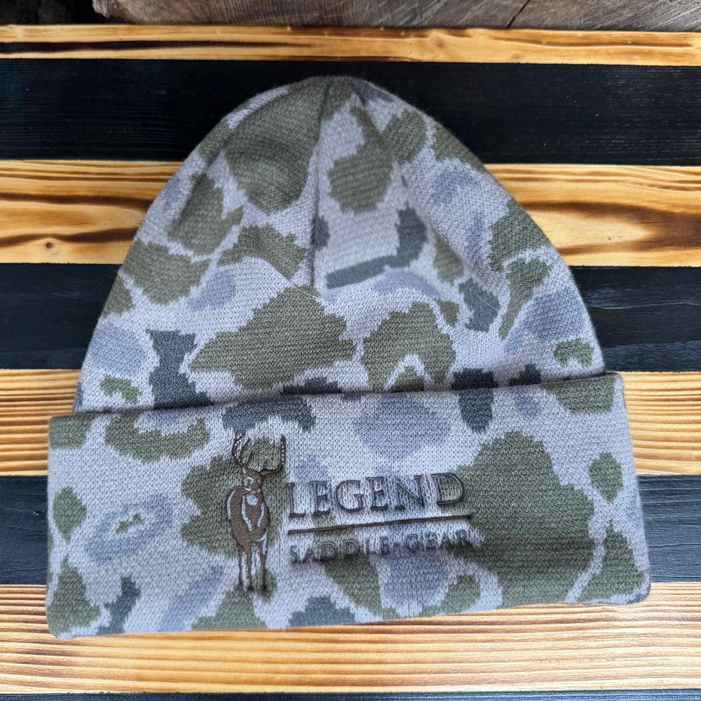 Legend Logo Richardson 126 Duck Camo Beanie Double-Layer Knit