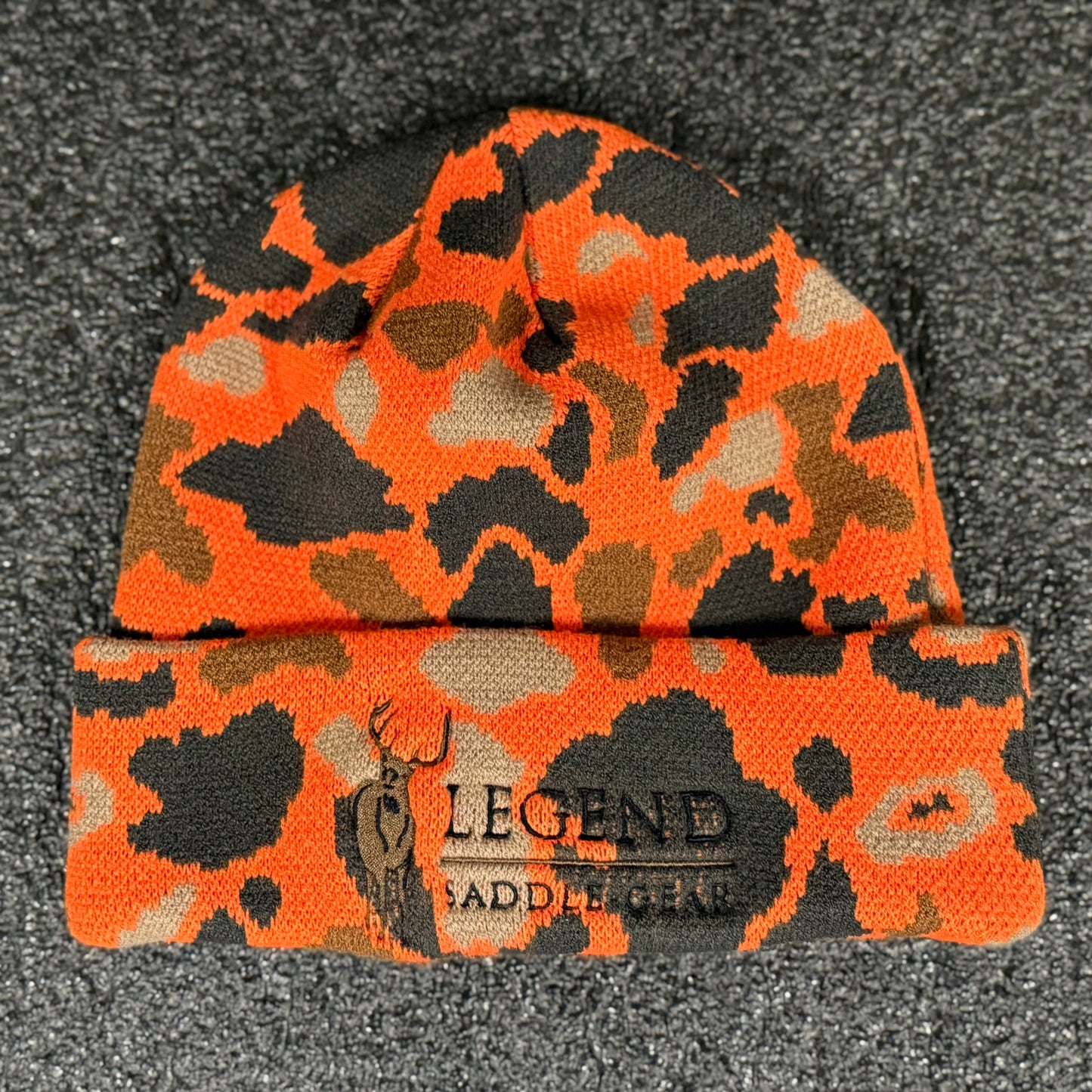 Legend Logo Richardson 126 Duck Camo Beanie Double-Layer Knit - ORANGE.