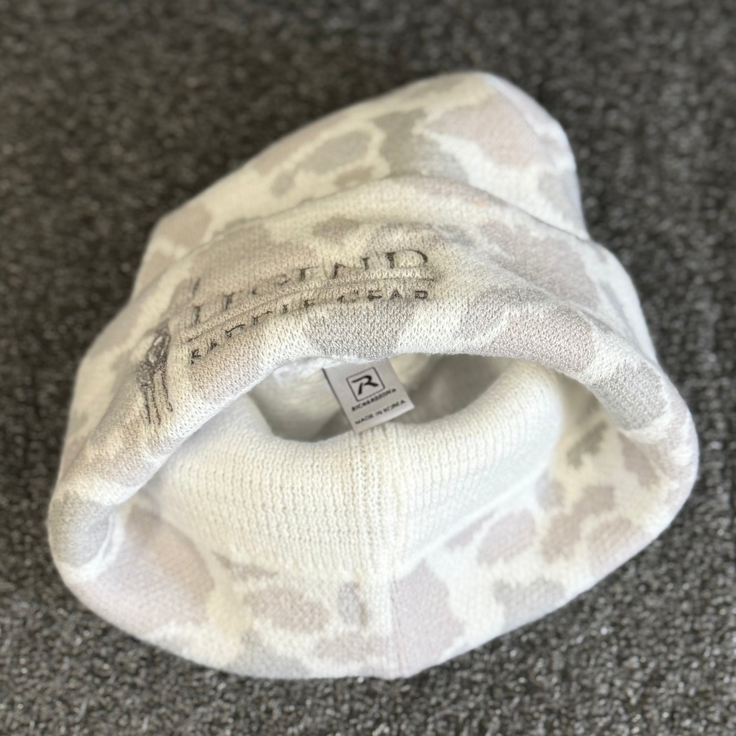 Legend Logo Richardson 126 Duck Camo Beanie Double-Layer Knit - WHITE.