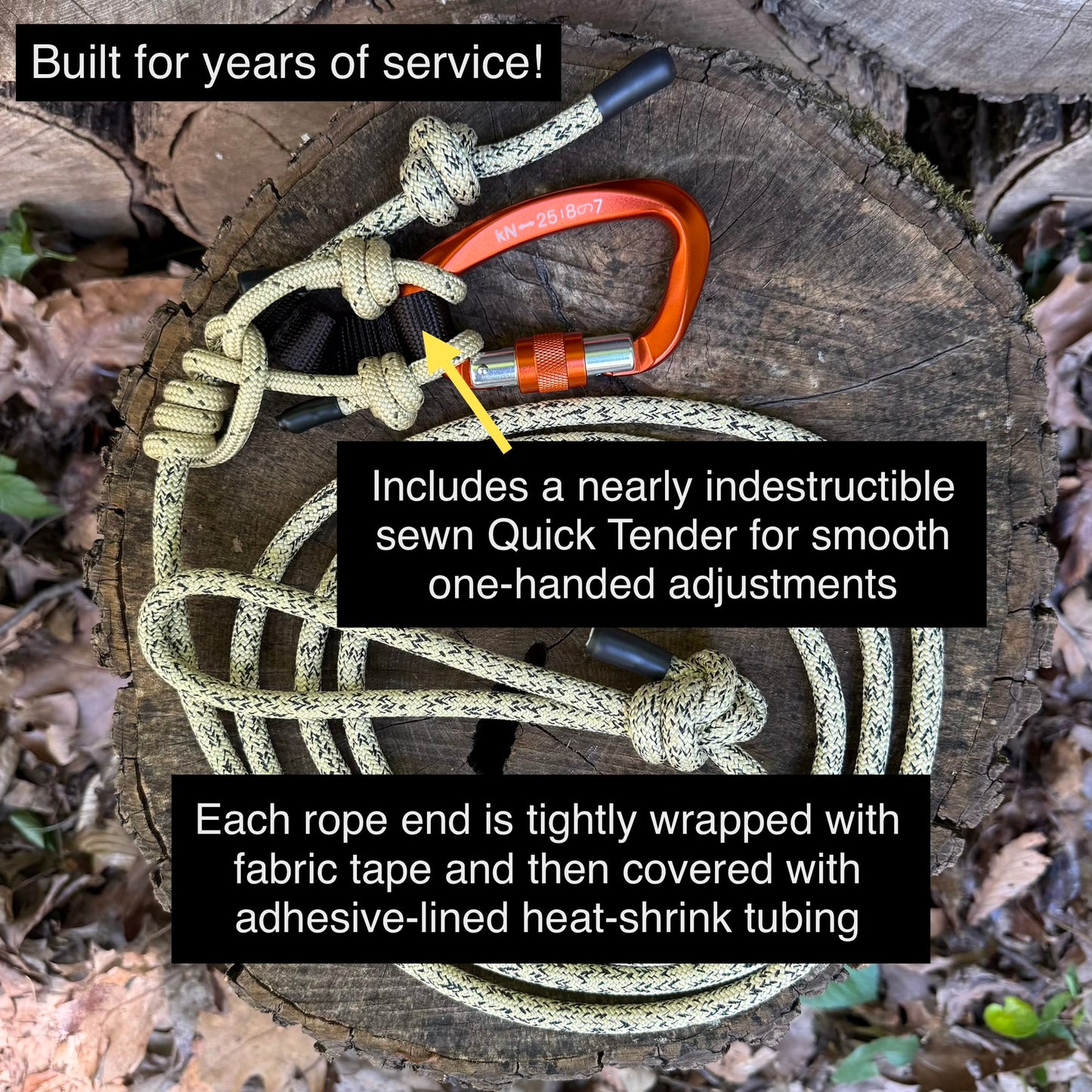 Tree Tether/Lineman’s Belt | Includes A Legend Quick Tender For Smooth One-Handed Adjustments.
