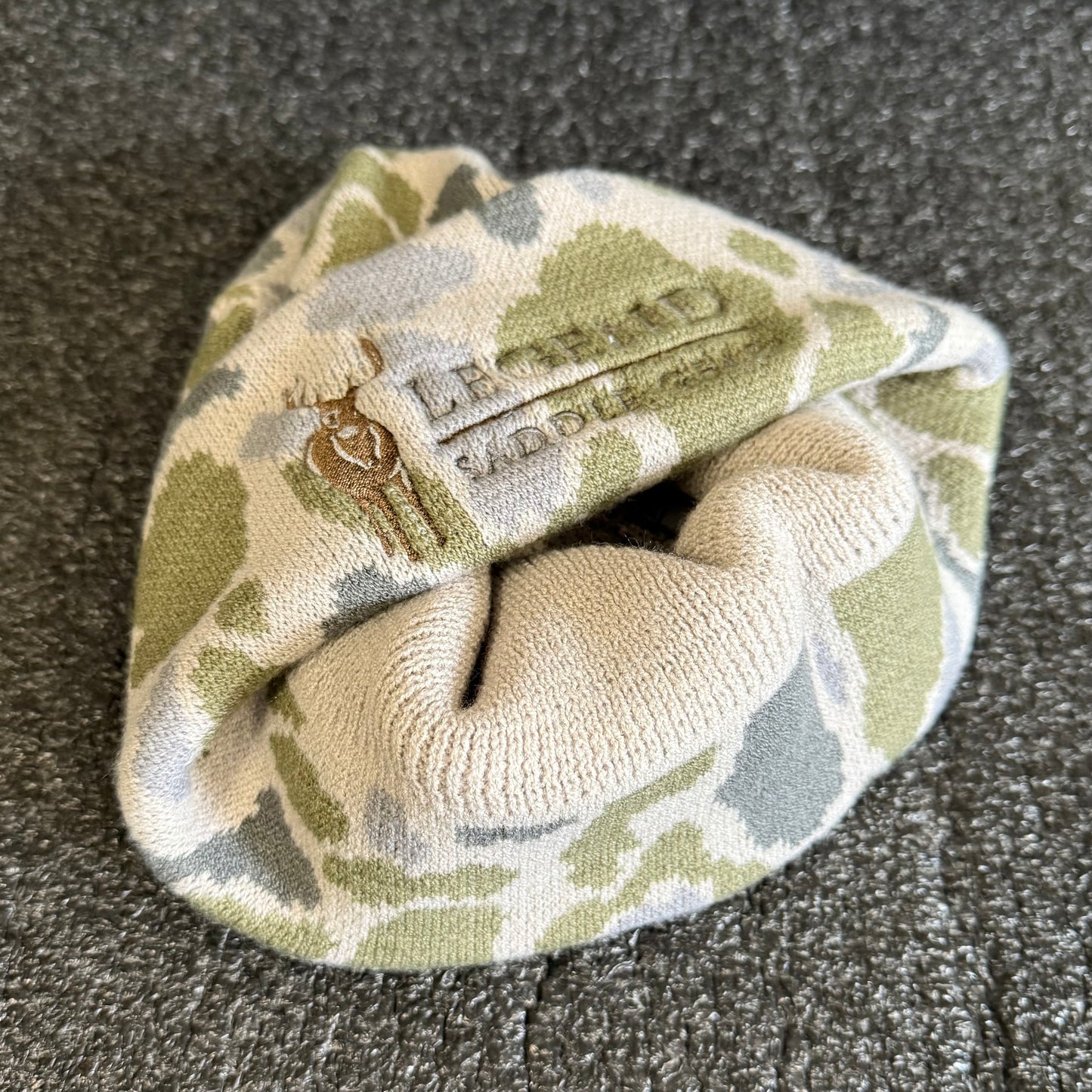 Legend Logo Richardson 126 Duck Camo Beanie Double-Layer Knit - GREEN.