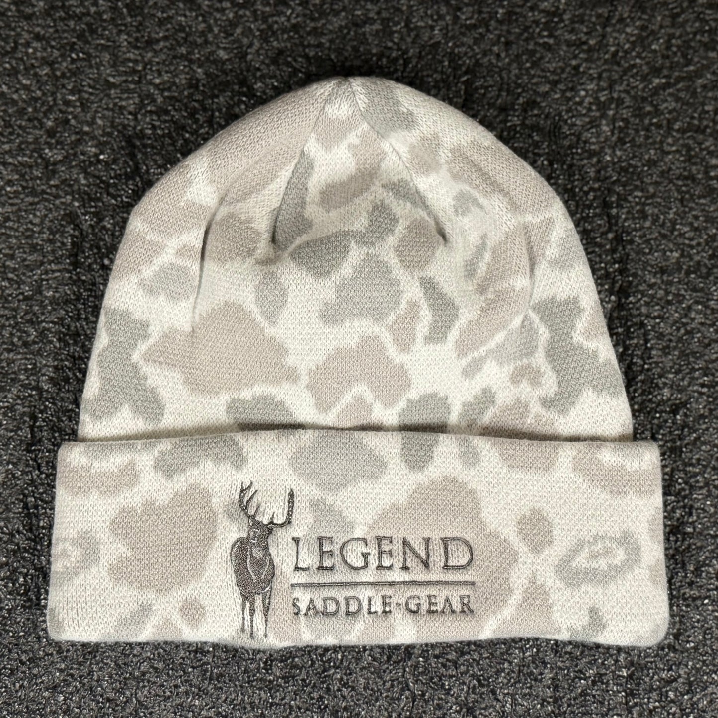 Legend Logo Richardson 126 Duck Camo Beanie Double-Layer Knit - WHITE.